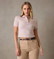 guess para mujer w6yp22k4368 polo a rayas rosa l casual viscosa manga corta