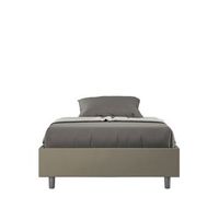 cama doble con almacenaje acolchada sin cabecero 140x210 cuero sintetico capuchino azelia
