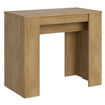 Consola extensible 90x48/308 cm efecto madera roble natural