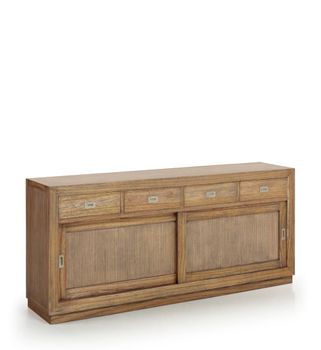 Bufet de madera de mindi beige 4 cajones anch. 200 cm