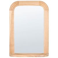 espejo de pared con estante estilo escandinavo marco de madera de paulownia decorativo marron riscle