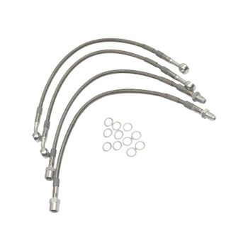 Kit latiguillos de freno metálicos Moto Guzzi V 65 completo gris