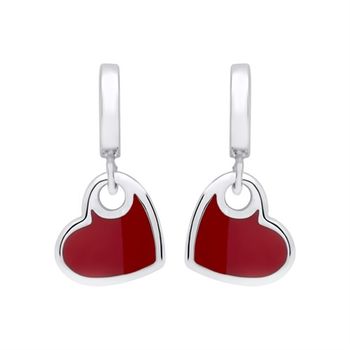 Colgante para sistema pendientes plata 925 corazón esmaltado