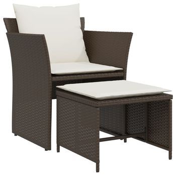 Sillón De Jardín | Silla De Jardín Con Reposapiés Ratán Sintético Marrón