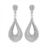pendientes de plata 925 con engaste de circonitas