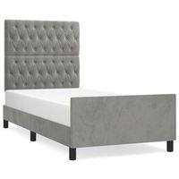 estructura de cama sin colchon terciopelo gris claro 100x200 cm vidaxl