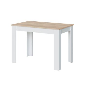 Mesa de comedor melamina blanco artik - roble canadian