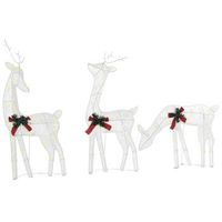 decoracion figura de navidad led metal blanco 3 renos exteriores angeli