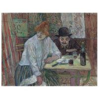 legendarte - cuadro lienzo impresion digital - en el cafe la mie - henri de toulouse-lautrec - decoracion pared cm 60x80