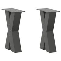 patas para mesa de centro en forma de x 2 unidades antracita 38 x 42-43 cm acero vidaxl