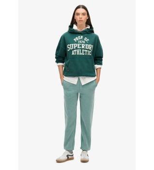 Superdry para mujer. W7011098A Pantalón Jogger de bajos elásticos con logotipo Essential azul (M), Casual, Algodón