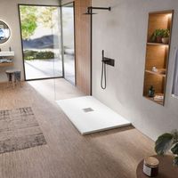 plato de ducha de resina antideslizante blanco 80 x 90 cm bellobath