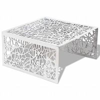 mesa de centro 69x69x35 cm aluminio con acabado lacado - plateado