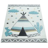 alfombra infantil elara beige 133 cm cuadrado