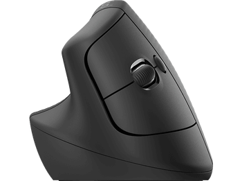 Ratón inalámbrico - Logitech Lift Vertical, Ergonómico, Mano izquierda, 4000 ppp, Botones personalizables, Multidispositivo, Windows-Mac, USB, Negro