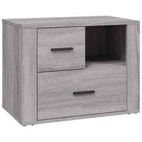 mesita de noche madera contrachapada gris sonoma 60x36x45 cm vidaxl