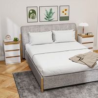 pack de 2 mesitas de noche de mdf homcom 40x30x595 cm blanco