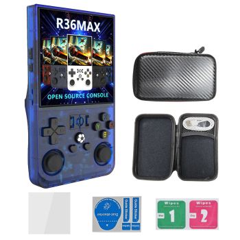 R36Max 128G Consola de juegos portátil de código abierto con pantalla de 4.0 pulgadas, más de 21000 juegos integrados, b