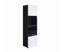 vitrina salon comedor negroblanco 40x29x167 1 puerta led luke v6 muebles bonitos