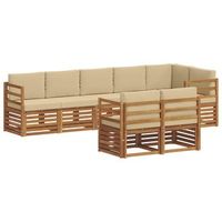 conjunto de sofas de exterior 8 uds natural y beige poliester vidaxl