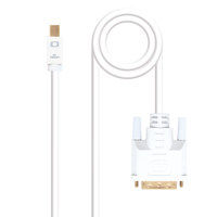nanocable - cable conversor mini dpm a dvim blanco 5 m
