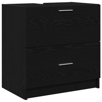 Gabinete De Baño Roble Negro 59 X 37 X 59 Cm Vidaxl