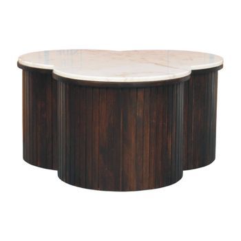 Mesa De Centro De Madera Maciza, Muebles Artesanales, Mármol De Verona.