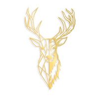 decoracion pared de metal red deer 3 oro 42x70 cm