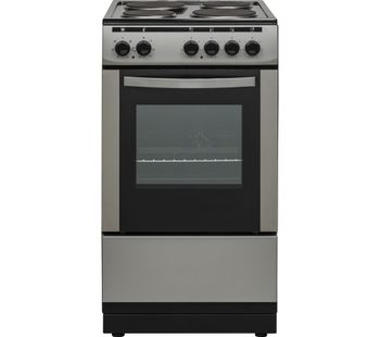 ESSENTIALS CFSESV18 50 cm Electric Solid Plate Cooker - Inox & Black, Black