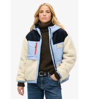 superdry para mujer w5011772a chaqueta borrego azul blanco roto xl casual poliester