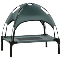 pawhut cama elevada para mascotas con toldo extraible tela transpirable ideal para interior y exterior 61x46x62 cm gris confort   aosom espana