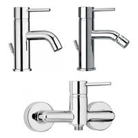 conjunto de grifos para lavabo bide y banera cromados  salice