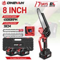 motosierra electrica inalambrica onevan de 4500w y 8 pulgadas herramienta de corte y poda de arboles compatible con baterias makita de 18v