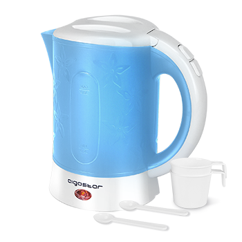Aigostar Walking Drip - Hervidor de Agua Eléctrico Compacto de 0,6 Litro, Libre de BPA, 650W Color  Azul