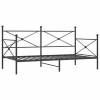 cama individual  cama para adultos  divan sin colchon acero negro 100x190 cm