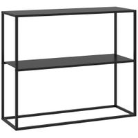 homcom mesa consola de estilo industrial mueble de recibidor elegante para pasillo carga 20 kg 90x30x75cm negro   aosom espana