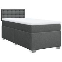 cama individual  cama para adultos  cama box spring con colchon tela gris oscuro 80x200 cm