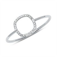 14 quilates anillo de oro blanco con diamantes