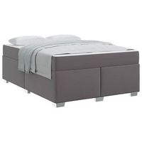 estructura de cama gris 140 x 200 cm cuero sintetico