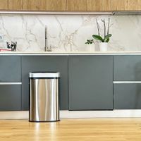 cubo de basura de cocina automatico plata  58l