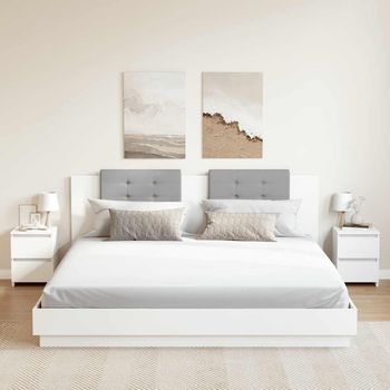 Mesitas De Noche (2 Uds) - Mueble Para Dormitorio - Madera Contrachapada - Blanco (30x30x40cm)