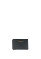 cartera pequena con monedero estampado saffiano y lettering black