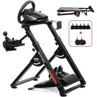 gtplayer soporte volante con palanca v1 v2 inclinable multiplataforma - negro rojo