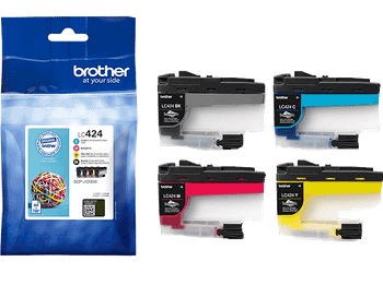Cartucho de tinta - Brother Pack 4 LC424, ISO/IEC 24711, 750 páginas, Amarillo, Cian, Magenta, Negro
