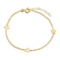 9 quilates pulsera de oro con estrellas