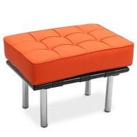 reposapies tapizado en polipiel - barcel  naranja