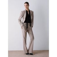 liu jo pantalones pantalon fit flare en lona melange para mujer