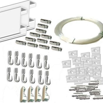 Pack Basic Fast De 6 Metros Guías De Aluminio Blanco Mate Con 12 Colgadores Nylon Para Colgar Cuadros… (aluminio Blanco)