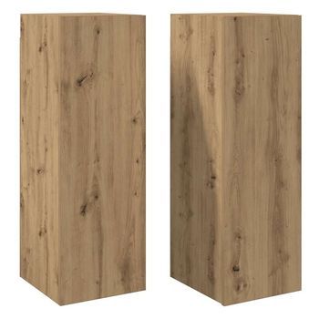 Muebles De Tv 2 Uds Madera Roble Artisan 30,5x30x90 Cm Vidaxl
