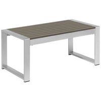 mesa de centro de aluminio gris oscuro 90 x 50 cm moderno balcon terraza interior exterior salerno